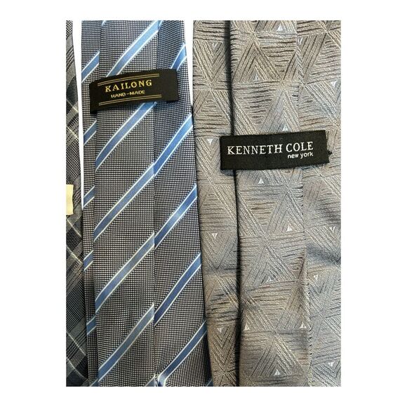 Calvin Klein Merona Kenneth Cole Kailong Gray Colored Men’s Neck Ties Silk 4 - Picture 4 of 4
